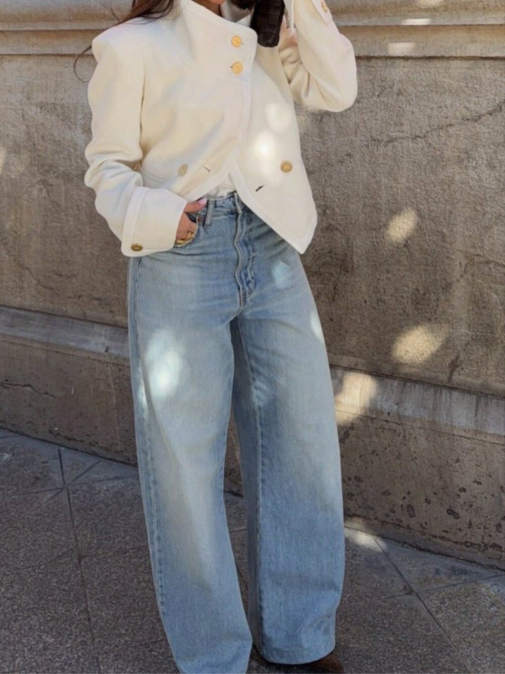 White Casual Women's Minimalist Versatile Patchwork Short Jacket - Picture 6 of 11